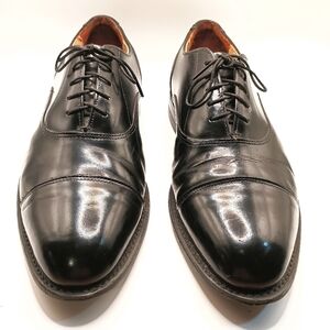 Black Leather Oxford Shoes with Cap-Toe Design Mens Size 8EEE